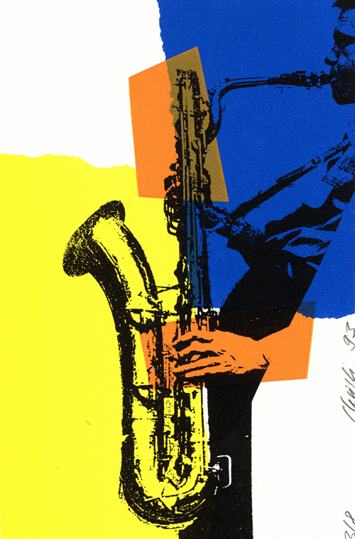 Siebdruck Saxophon Serie
