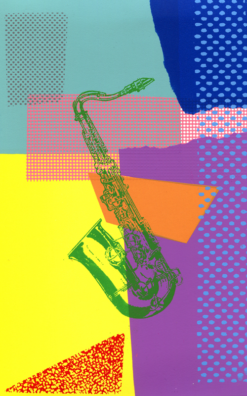 Saxophon Siebdruck Serie